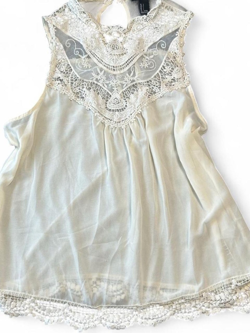 Forever 21 Cream Boho Sleeveless Top